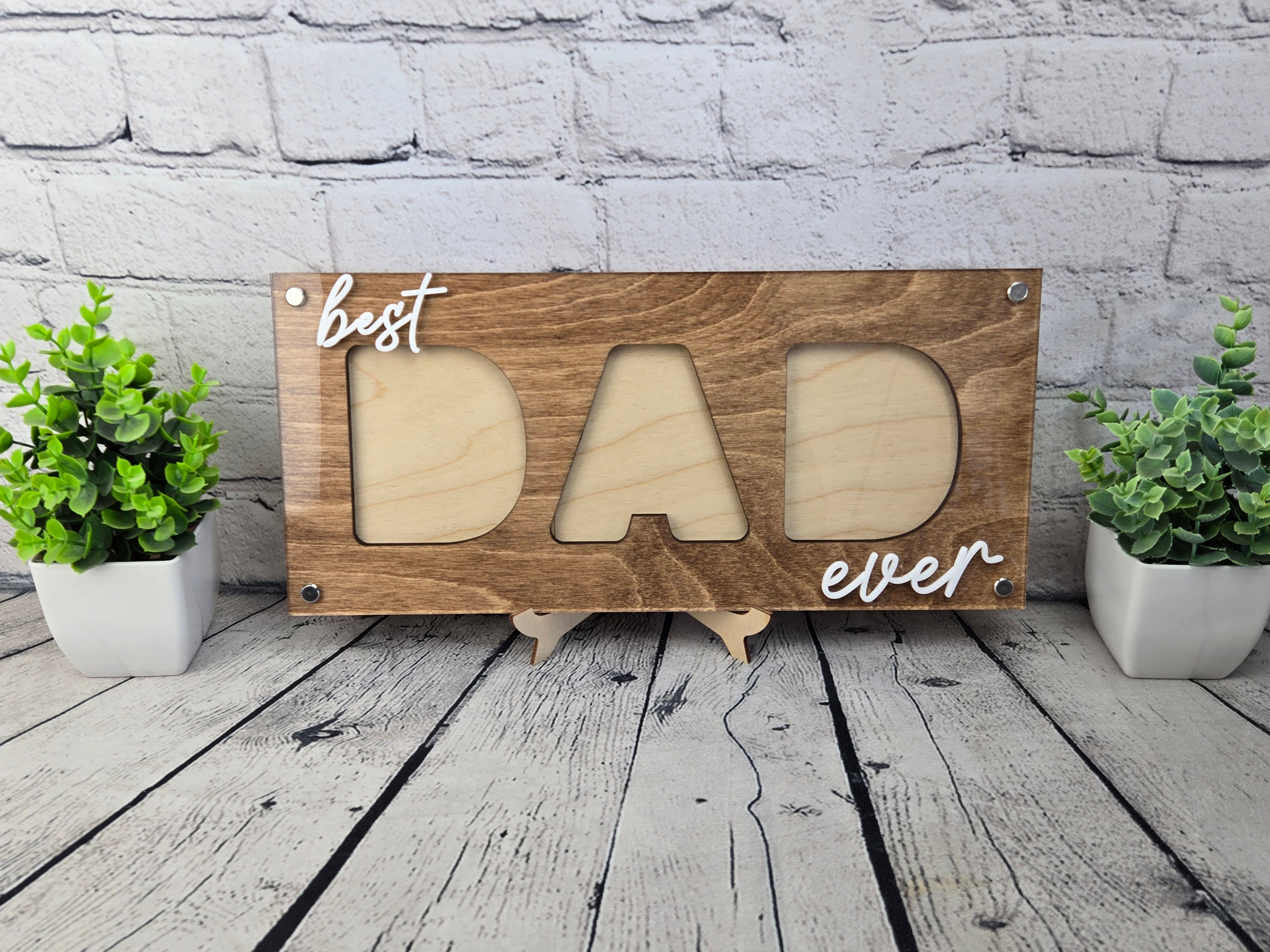 Best Dad Ever 3-Photo Picture Frame