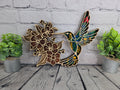 7-Layer Hummingbird & Floral Wood Wall Art | 3 Sizes Available