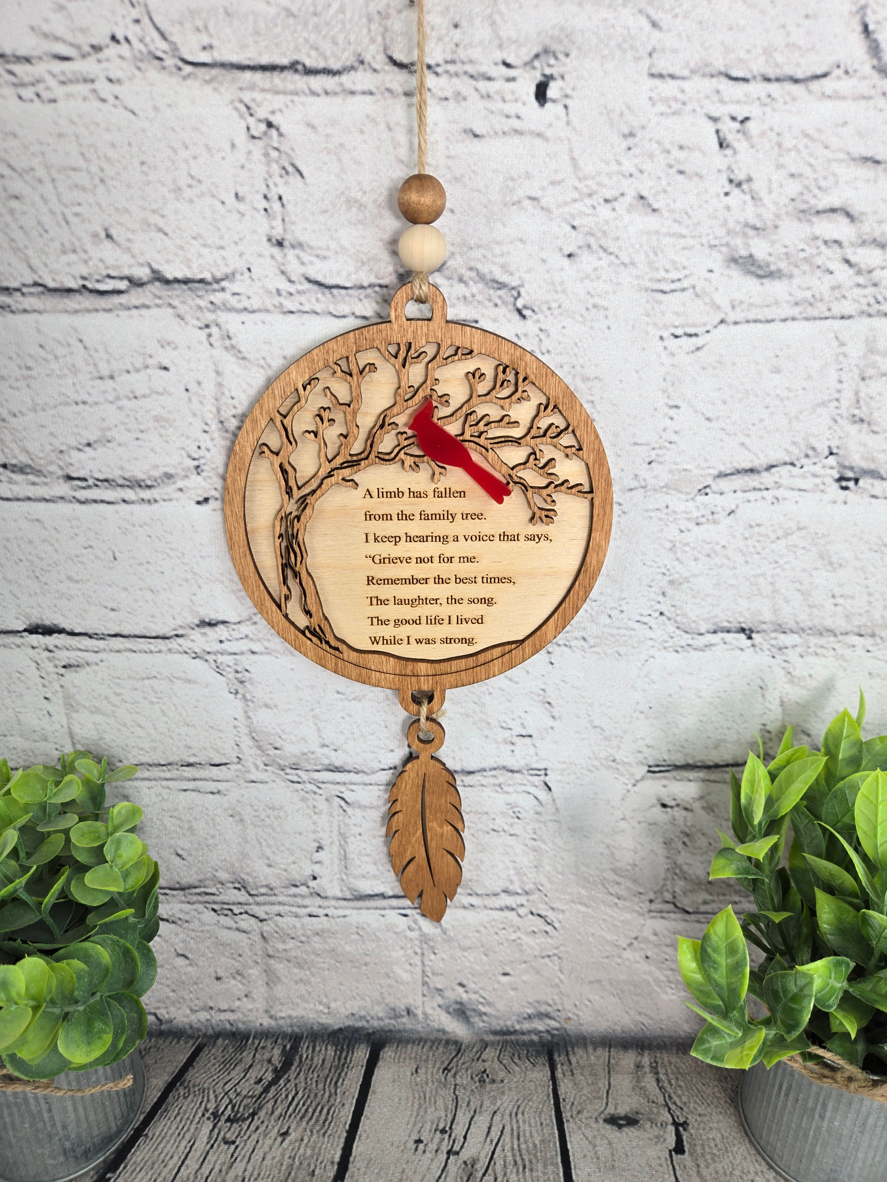 Handcrafted Wood Memorial Wall Hanger | Sympathy & Remembrance Gift
