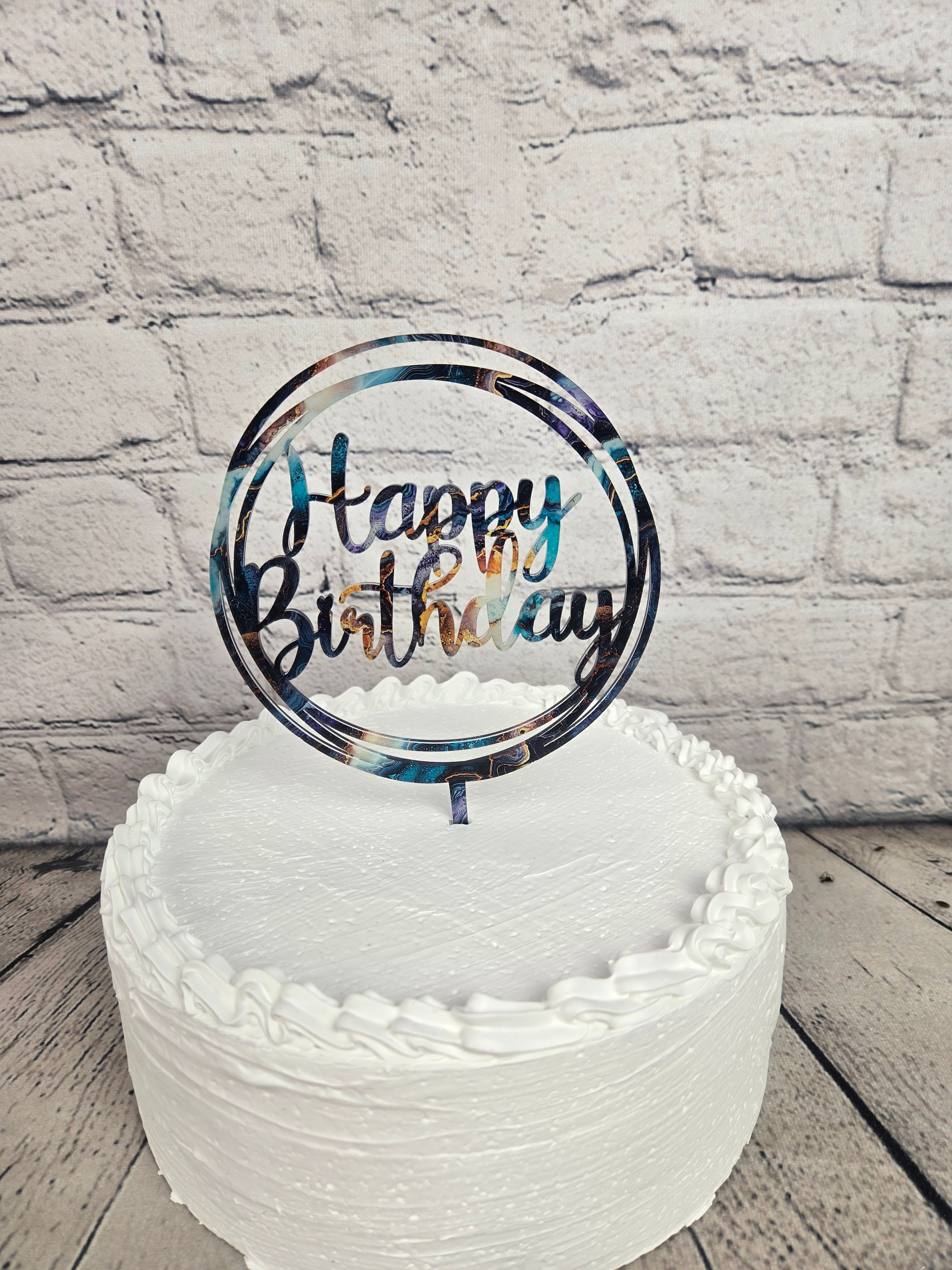 Happy Birthday Acrylic Cake Topper