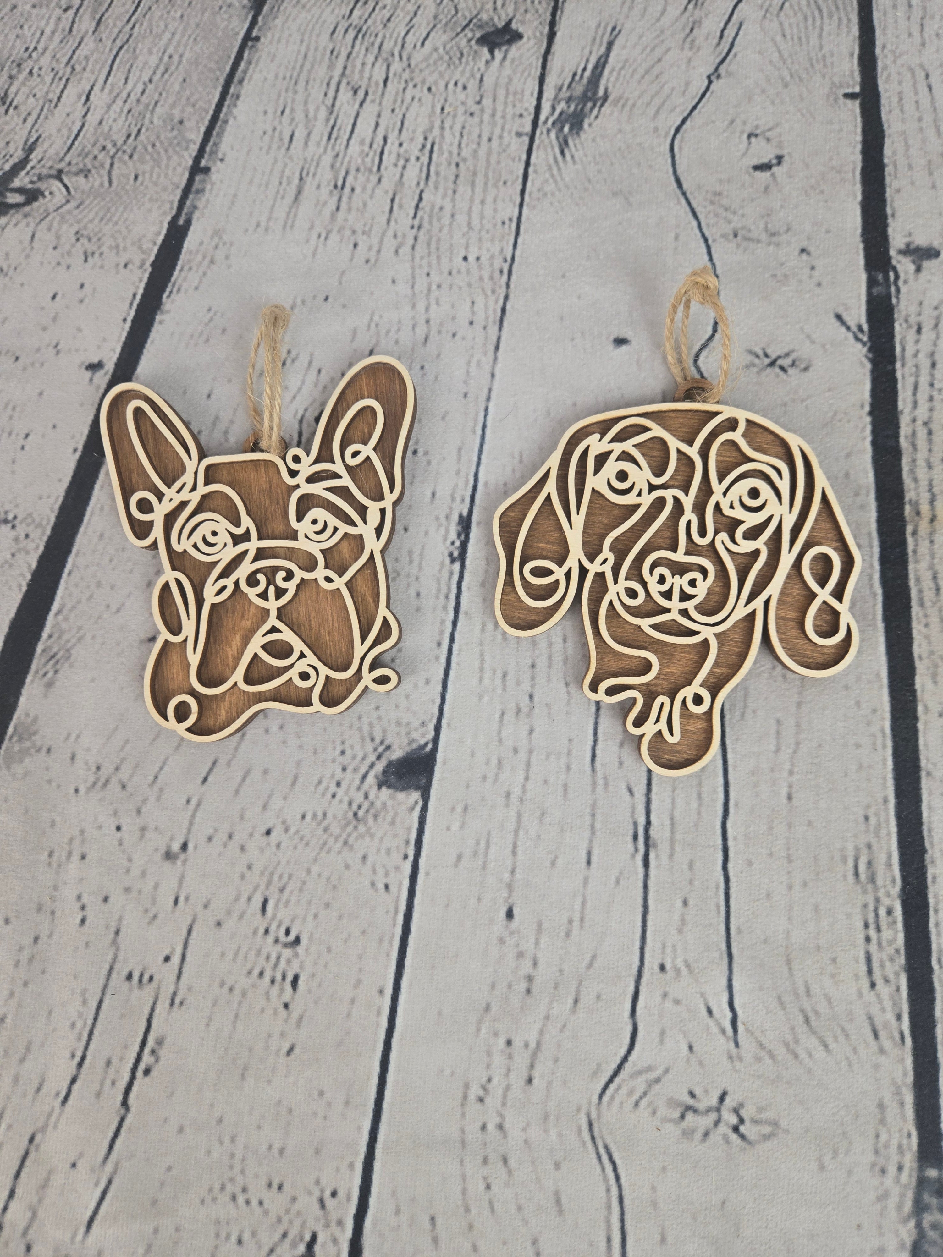 2-Layer Wood Dog Breed Ornament | Any Breed Available