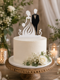 Bride & Groom Silhouette Acrylic Wedding Cake Topper
