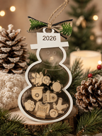 Merry Christmas Wood Shaker Ornament