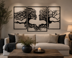 3-Panel Soulmates Tree Face Acrylic Wall Art
