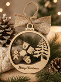 Merry Christmas Wood Shaker Ornament