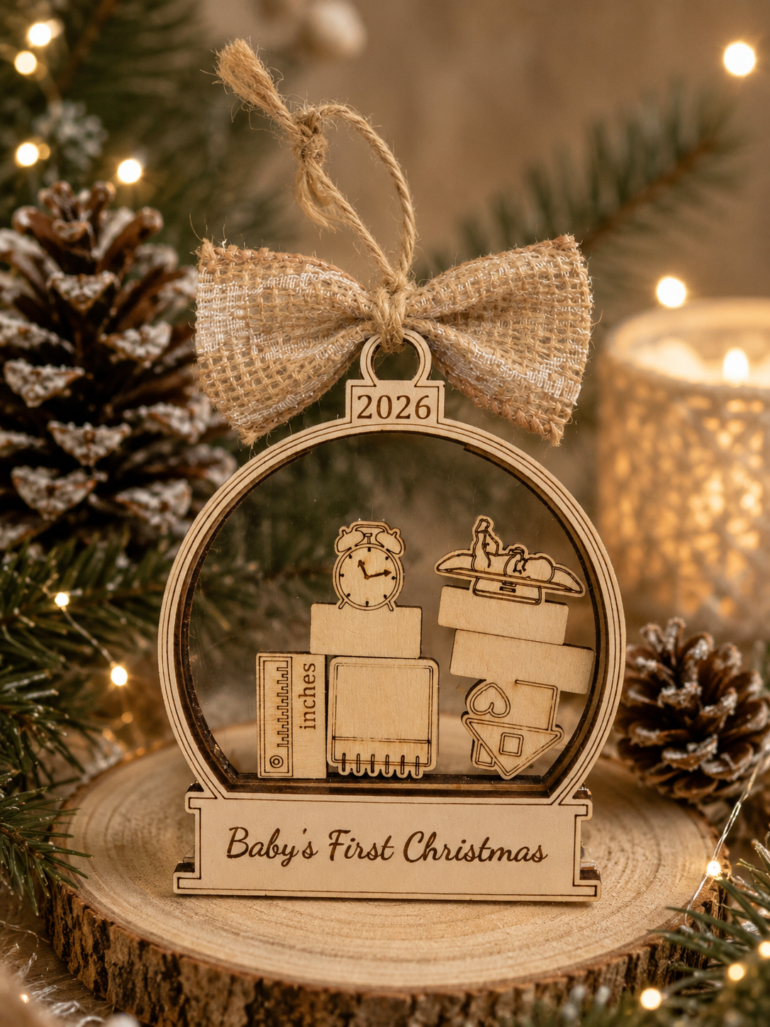 Baby's First Christmas Keepsake Ornament | Interchangeable Stat Charms | 2026
