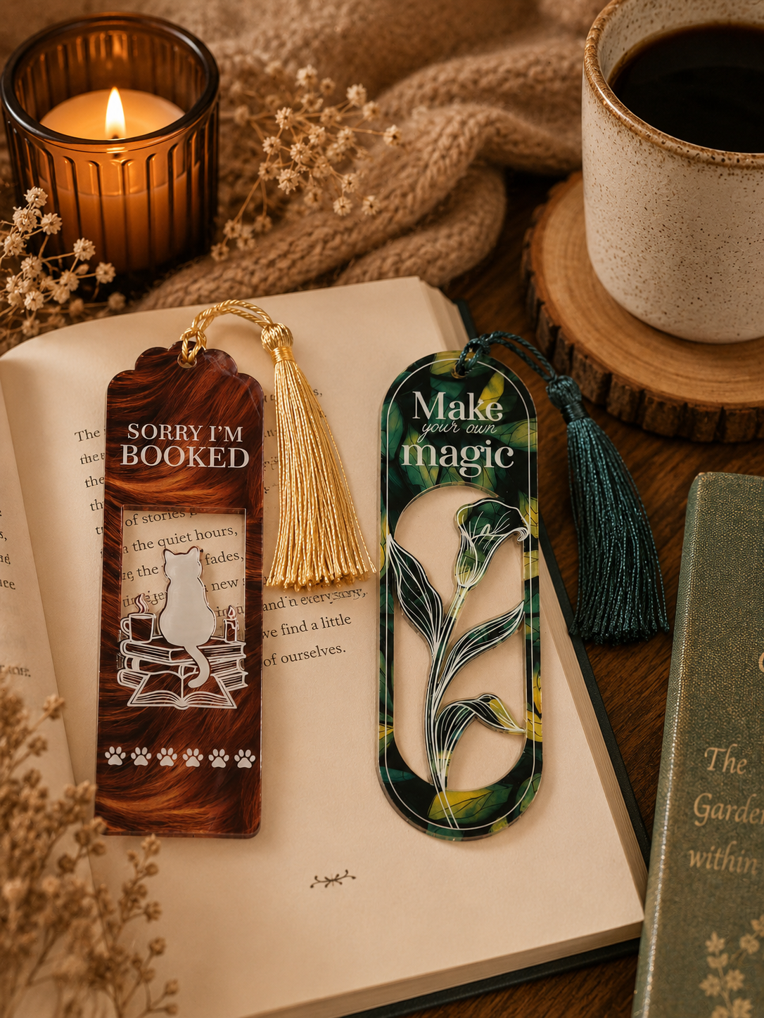 Handcrafted Bookmark with Tassel | 4 Styles | Wood & Acrylic